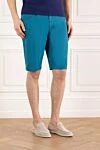 Zilli Men's shorts universal blue made of light cotton - 98% cotton, 2% elastane. Fastener: zipper, button. Three side pockets, two back pockets. Country of origin: France. Care: specialized cleaning - photo 3