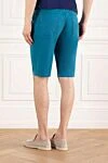 Men's shorts universal blue made of light cotton Zilli - 98% cotton, 2% elastane. Fastener: zipper, button. Three side pockets, two back pockets. Country of origin: France. Care: specialized cleaning - photo 4