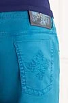 Zilli Men's shorts universal blue made of light cotton - 98% cotton, 2% elastane. Fastener: zipper, button. Three side pockets, two back pockets. Country of origin: France. Care: specialized cleaning - photo 5