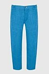 Zilli Men's blue linen trousers - 100% linen. Closure: button, zipper. three side, two back pockets. Country of manufacture: Italy. Care: specialized cleaning - photo 1