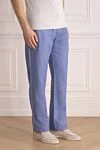 Zilli Men's blue linen trousers - 100% linen. Closure: button, zipper. three side, two back pockets. Country of manufacture: Italy. Care: specialized cleaning - photo 3