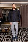 Brioni Свитшот синий мужской - логотип. 84% хлопок, 12% кашемир, 4% эластан. Страна производитель: Италия. Уход: специализированная чистка - фото 7