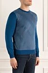 Zilli Cashmere and silk jumper blue for men - Geometric pattern. 60% cashmere, 40% silk. Country of manufacture: Italy. Care: specialized cleaning - photo 3