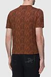 Zilli Brown cotton T-shirt for men - fantasy pattern. 100% cotton. Country of manufacture: Italy. Care: specialized cleaning - photo 3