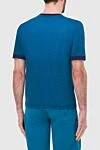 Cotton and silk T-shirt blue for men Zilli - picture print. 2 button closure. 50% silk, 50% cotton. Country of manufacture: Italy. Care: specialized cleaning - photo 4