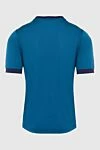 Cotton and silk T-shirt blue for men Zilli - picture print. 2 button closure. 50% silk, 50% cotton. Country of manufacture: Italy. Care: specialized cleaning - photo 6