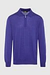 Zilli Long Sleeve Polo in Silk and Cashmere Violet for men - Long sleeve. 70% cashmere, 30% silk. Closure: Zipper. Country of manufacture: Italy. Care: specialized cleaning - photo 1