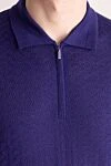 Zilli Long Sleeve Polo in Silk and Cashmere Violet for men - Long sleeve. 70% cashmere, 30% silk. Closure: Zipper. Country of manufacture: Italy. Care: specialized cleaning - photo 5