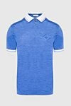 Zilli Blue cotton polo for men - Contrasting cuffs and collar, embroidered brand logo. 100% cotton. Closure: Zipper. Country of manufacture: Italy. Care: specialized cleaning - photo 1