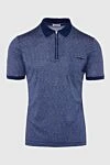 Zilli Silk polo blue for men - Contrast trim, stripe pattern. 100% silk. Closure: Zipper. Country of manufacture: Italy. Care: specialized cleaning - photo 1