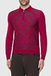 Zilli Long sleeve polo in silk and cashmere red for men - Fantasy pattern. Long sleeve. 60% cashmere, 40% silk. Closure: Zipper. Country of manufacture: Italy. Care: specialized cleaning - photo 3