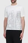 White cotton T-shirt for men Zilli - picture print. 100% cotton. Country of manufacture: Italy. Care: specialized cleaning - photo 2