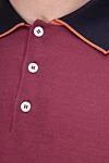 Zilli Silk and viscose polo burgundy for men - Contrasting trim. 80% silk, 20% viscose. Closure: Zipper. Country of manufacture: Italy. Care: specialized cleaning - photo 5