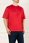 Zilli Red cotton T-shirt for men - logo. 100% cotton. Country of manufacture: Italy. Care: specialized cleaning - photo 3