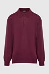 Dalmine Wool long sleeve polo burgundy for men - Long sleeve. 100% wool. Buttons. Country of manufacture: Italy. Care: specialized cleaning - photo 1