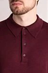 Dalmine Wool long sleeve polo burgundy for men - Long sleeve. 100% wool. Buttons. Country of manufacture: Italy. Care: specialized cleaning - photo 5