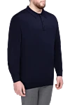 Dalmine Wool long sleeve polo blue for men - Long sleeve. 100% wool. Buttons. Country of origin: Italy. Care: specialized cleaning - photo 3