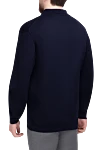 Wool long sleeve polo blue for men Dalmine - Long sleeve. 100% wool. Buttons. Country of origin: Italy. Care: specialized cleaning - photo 4