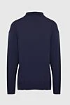 Wool long sleeve polo blue for men Dalmine - Long sleeve. 100% wool. Buttons. Country of origin: Italy. Care: specialized cleaning - photo 6