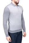 Dalmine Wool long sleeve polo gray for men - Long sleeve. 100% wool. Buttons. Country of origin: Italy. Care: specialized cleaning - photo 3