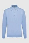 Dalmine Blue Wool Long Sleeve Polo for men - Long sleeve. 100% wool. Buttons. Country of manufacture: Italy. Care: specialized cleaning - photo 1