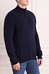 Malo Men's cashmere cardigan blue - 100% cashmere. Closure: Zipper. Country of manufacture: Italy. Care: specialized cleaning - photo 3