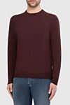 Malo Cashmere jumper burgundy for men - 100% cashmere. Country of origin: Italy. Care: specialized cleaning - photo 3