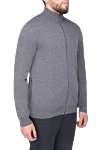 Malo Men's cashmere cardigan gray - Gate stand. 100% cashmere. Closure: Zipper. Country of origin: Italy. Care: specialized cleaning - photo 3