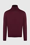 Gran Sasso Men's wool golf burgundy - High neck. 100% wool. Country of manufacture: Italy. Care: specialized cleaning - photo 1