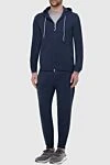 Men's sports suit made of wool, cashmere and viscose, gray Gran Sasso - Contrast trim. Hood. 80% wool, 10% cashmere, 10% viscose. Closure: Elastic waistband with drawstring, zipper. Four side pockets. Country of origin: Italy. Care: specialized cleaning - photo 2