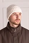 White cashmere hat for men Gran Sasso - 100% cashmere. Country of manufacture: Italy. Care: specialized cleaning - photo 2