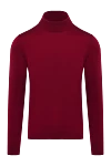 Gran Sasso Men's jumper with a high stand-up collar, red wool - High collar stand. 100% wool. Country of manufacture: Italy. Care: specialized cleaning - photo 1