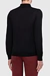 Polo with long sleeves made of wool black for men Gran Sasso - Long sleeve. 100% wool. Closure: Zipper. Country of origin: Italy. Care: specialized cleaning - photo 4