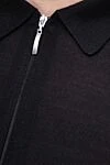 Gran Sasso Polo with long sleeves made of wool black for men - Long sleeve. 100% wool. Closure: Zipper. Country of origin: Italy. Care: specialized cleaning - photo 5