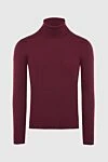 Gran Sasso Golf men's wool and polyester burgundy - High neck. 95% wool, 5% polyester. Country of manufacture: Italy. Care: specialized cleaning - photo 1