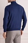 Men's blue wool golf Gran Sasso - High neck. 100% wool. Country of manufacture: Italy. Care: specialized cleaning - photo 4