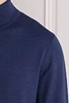 Gran Sasso Men's blue wool golf - High neck. 100% wool. Country of manufacture: Italy. Care: specialized cleaning - photo 5