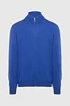 Gran Sasso Men's cashmere cardigan blue - Gate stand. 100% cashmere. Closure: Zipper. Country of manufacture: Italy. Care: specialized cleaning - photo 1