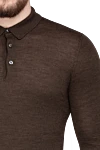 Gran Sasso Polo with long sleeves made of wool silk brown men's - Long sleeve. 70% wool, 30% silk. Buttons. Country of origin: Italy. Care: specialized cleaning - photo 5