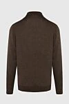 Polo with long sleeves made of wool silk brown men's Gran Sasso - Long sleeve. 70% wool, 30% silk. Buttons. Country of origin: Italy. Care: specialized cleaning - photo 6