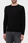 Gran Sasso Wool and polyester jumper black for men - 95% wool, 5% polyester. Country of manufacture: Italy. Care: specialized cleaning - photo 3