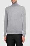 Gran Sasso Golf men's cashmere gray - High neck. 100% cashmere. Country of manufacture: Italy. Care: specialized cleaning - photo 3