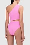 Купальник совместный розовый женский OYE Swimwear - контрастные лямки. 80% полиамид, 20% лайкра. пуговицы. Страна производитель: Италия. Уход: специализированная чистка - фото 4