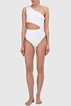 Купальник совместный белый женский OYE Swimwear - асимметричные лямки. 80% полиамид, 20% лайкра. пуговицы. Страна производитель: Италия. Уход: специализированная чистка - фото 2