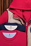 Brunello Cucinelli Ерлерге арналған қызыл мақтадан жасалған футболка - логотип. Құрамы: 100% мақта. Шығарылған елі: Италия. Күтім: арнайы тазалау - фото 7