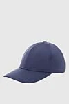 Enrico Mandelli Blue silk cap for men - 100% silk. Country of manufacture: Italy. Care: specialized cleaning - photo 3