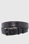 Cesare di Napoli Black crocodile leather belt for men - Textured leather. 100% crocodile leather. Size: Width 4cm. Buckle. Country of manufacture: Italy. Care: specialized cleaning - photo 1