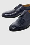 Cesare di Napoli Blue alligator shoes for men - Textured leather. 100% alligator skin. Lace-up. Interior: Alligator. Insole: Leather. Heel height: 2cm. Outsole: Other materials. Country of manufacture: Italy. Care: specialized cleaning - photo 5