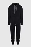 Gran Sasso Black men's cashmere sports suit - Contrast trim. Hood. 100% cashmere. Closure: Elastic waistband with drawstring, zipper. Four side pockets. Country of origin: Italy. Care: specialized cleaning - photo 1