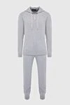 Gran Sasso Men's cashmere sports suit gray - Contrast trim. Hood. 100% cashmere. Closure: Elastic waistband with drawstring, zipper. Four side pockets. Country of origin: Italy. Care: specialized cleaning - photo 1